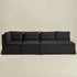 Nelly Performance L-Shape Banquette - Black Modern L-Shape Banquette | L-Shape Banquette Seating | Kinwell Furniture | Modular Dining Banquette Set